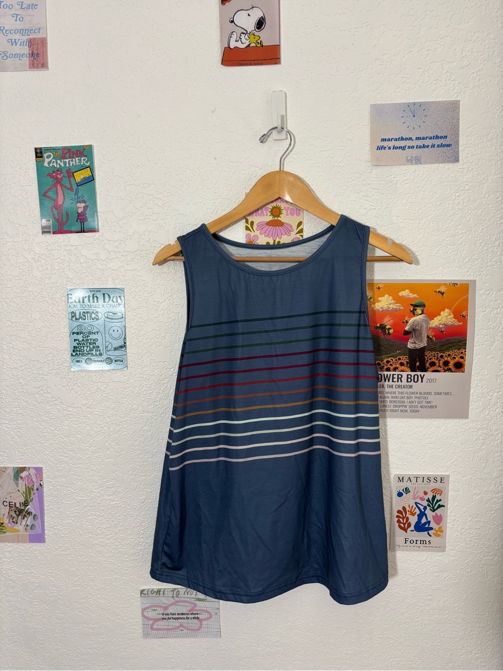 Striped Navy Tank Top